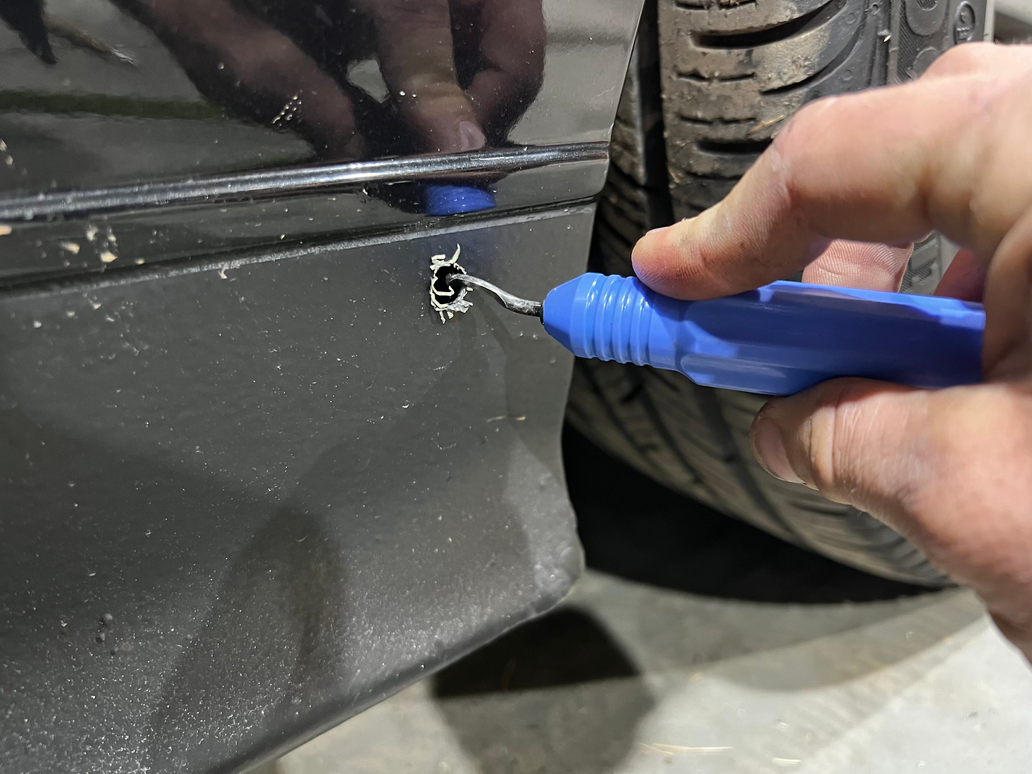 Use deburr tool to remove any sharp edges